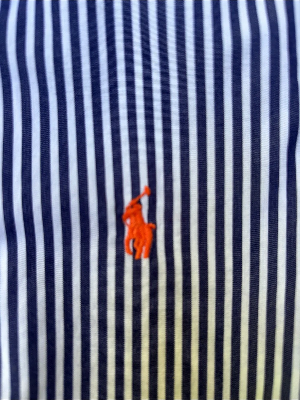 RALPH LAUREN | Navy Striped Cotton Classic Preppy Pony Dress Shirt | Size 4/4T